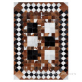 Cowhide leather patchwork luxury floor carpets rug